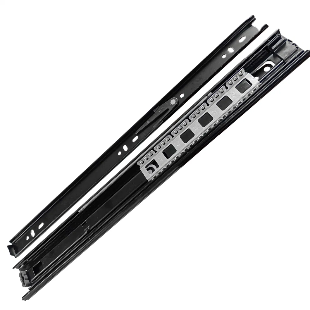 45mm Width Metal 3 Fold Customized Drawer Runners Ball Bearing Telescopic Full Extension Channel Drawer Slides