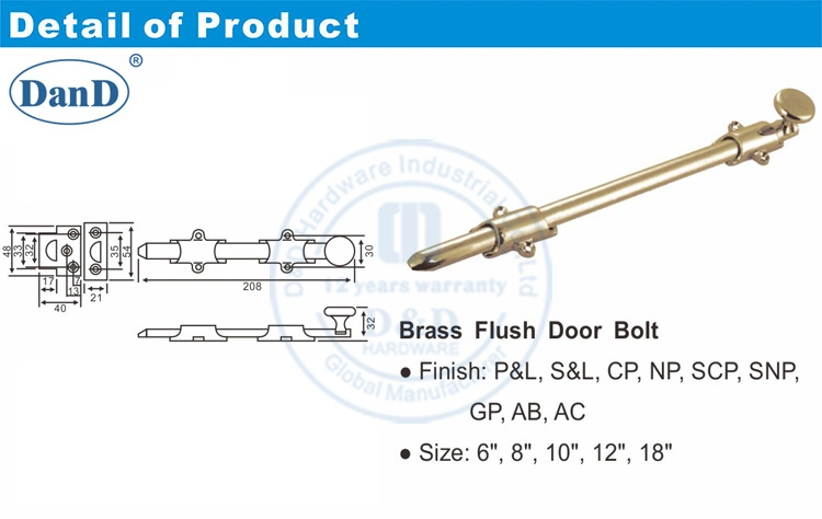 Brass Material Door Accessory Tower Bolt Manufacturer